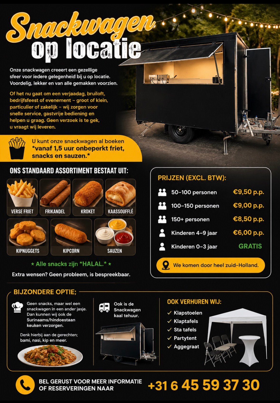 Snackwagen tehuur, Ophalen of Verzenden, Nieuw, Verjaardag