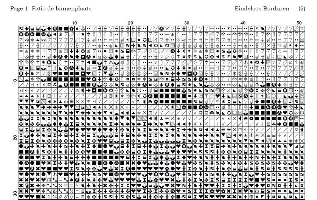 Borduurpatroon: Patio de binnenplaats, Zwolle, Patroon, Verzenden, Eindeloos Borduren