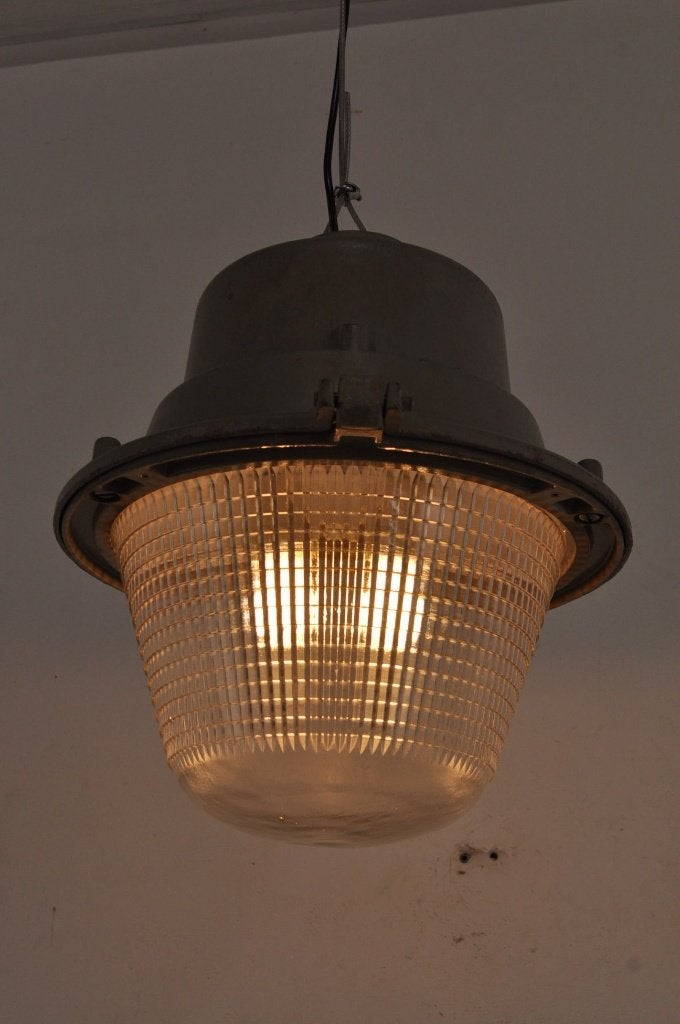 Vintage kristallampen fabriekslamp cristal lamp industrieel, Ophalen of Verzenden, Gebruikt