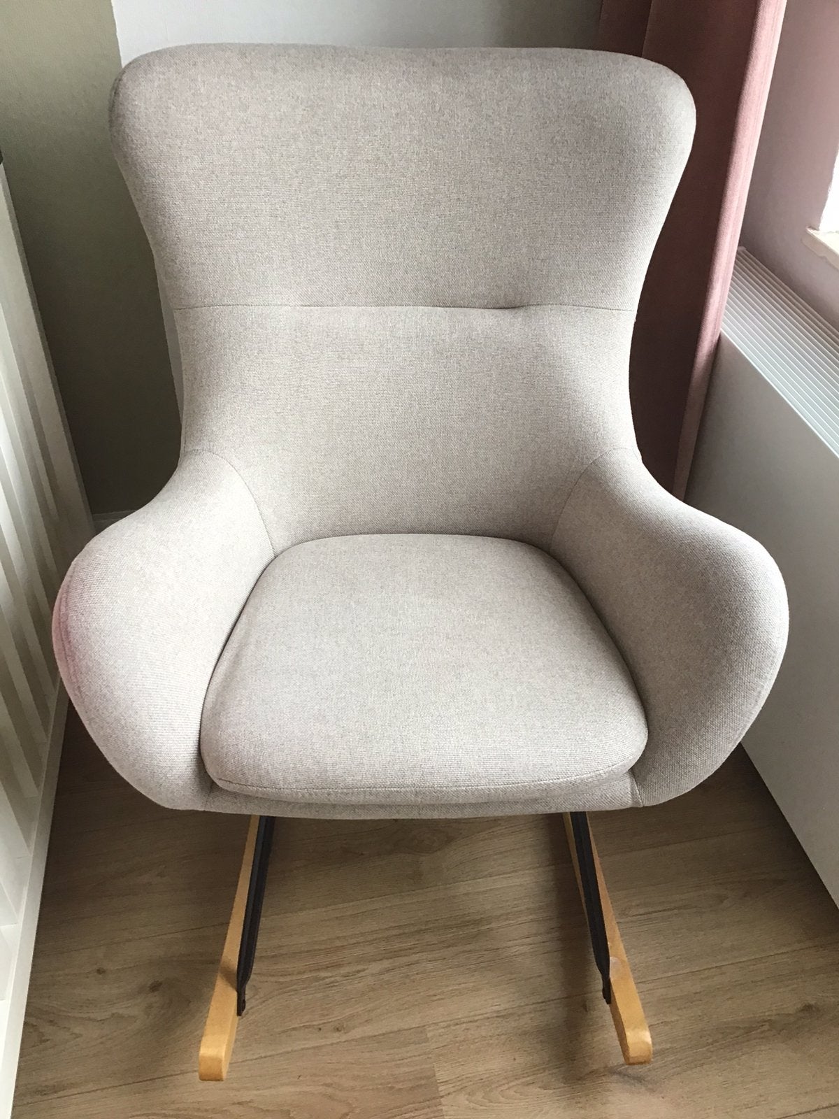 Quax Schommelstoel Basic Beige/Taupe, Huis en Inrichting, Stoelen, Ophalen, Overige kleuren, Modern landelijk, Zo goed als nieuw