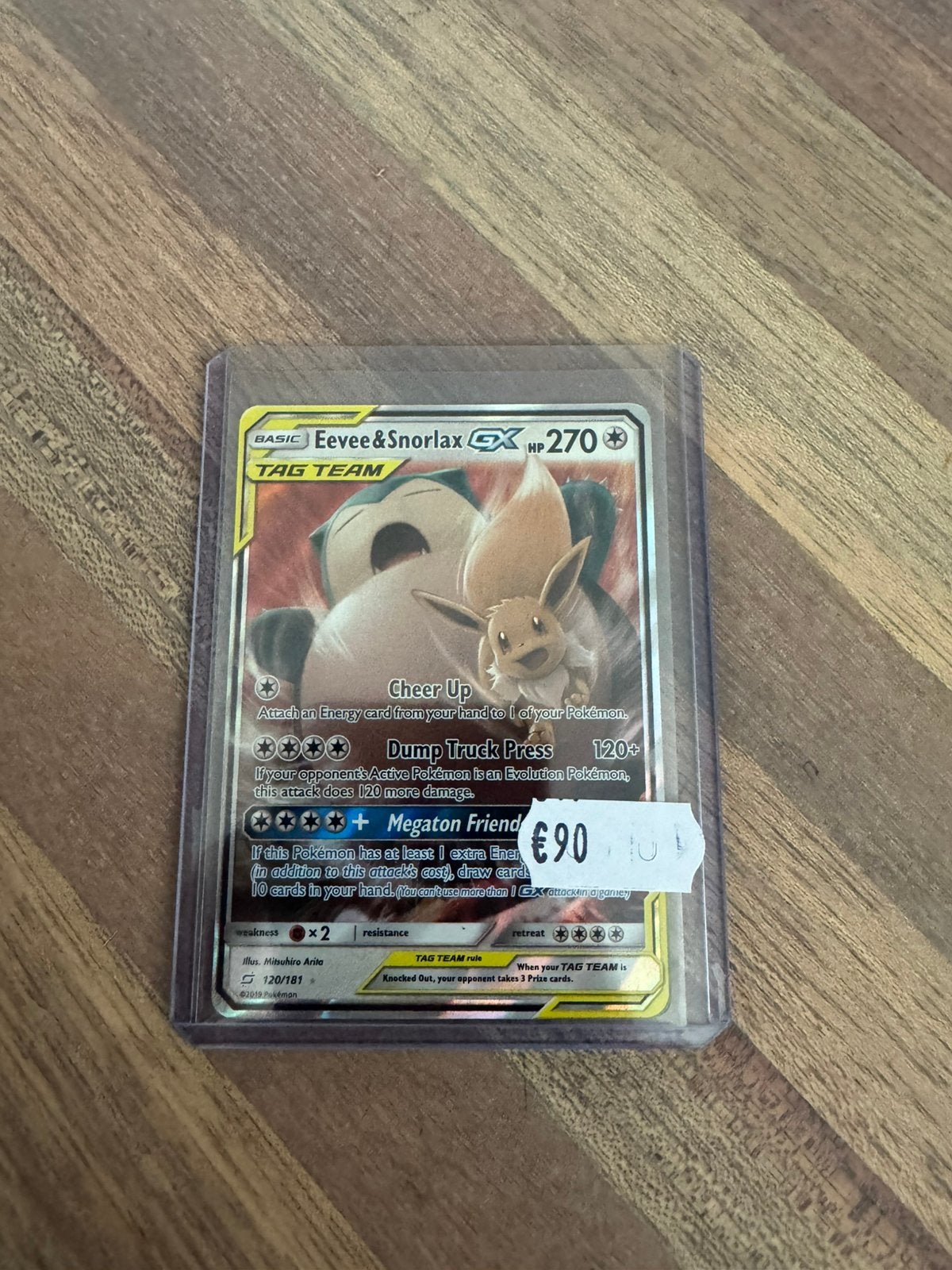 Pokemon Kaart Eevee & Snorlax GX 120/181, Ophalen of Verzenden, Zo goed als nieuw