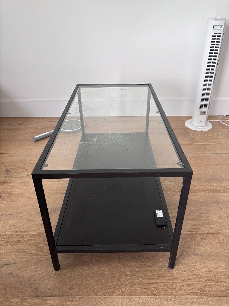 Glass coffee Table, Ophalen, Gebruikt, 50 tot 100 cm, 50 tot 100 cm