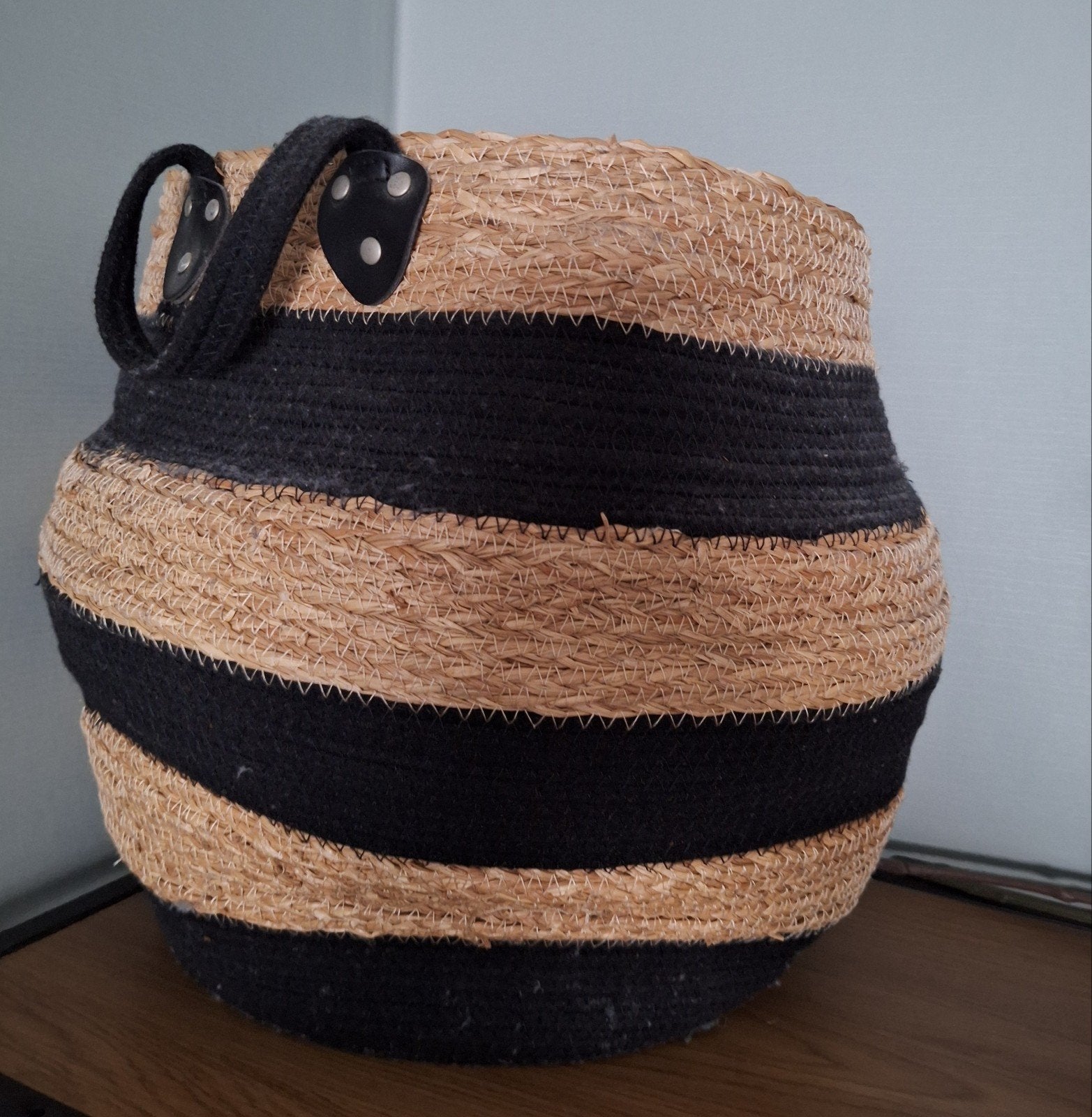 Ronde Mand met handvaten  ca.35 cm hoog, Ophalen, Gebruikt, Rond, Mand