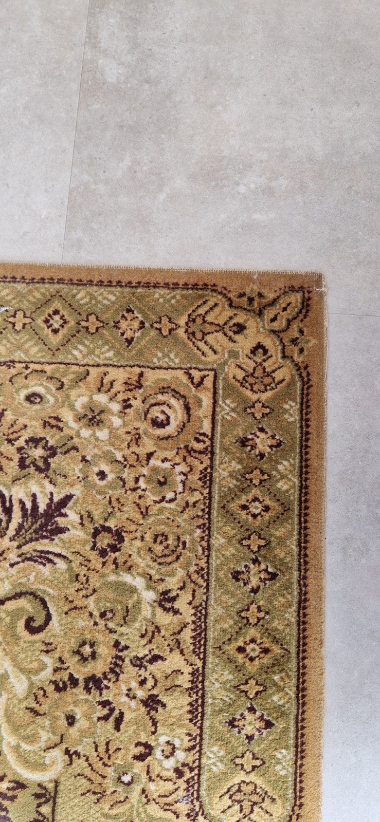 Foto 10 van Prachtig vintage vloerkleed - Groen met Klassiek Patroon