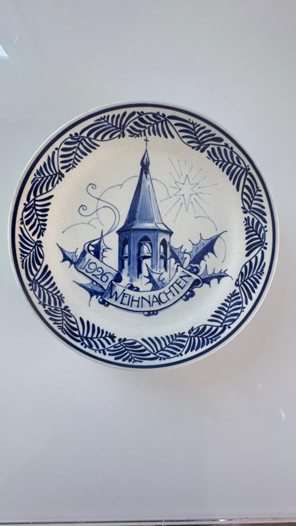 Porceleyne fles Delft kerstbordje 1926, Antiek en Kunst, Antiek | Wandborden en Tegels, Ophalen of Verzenden
