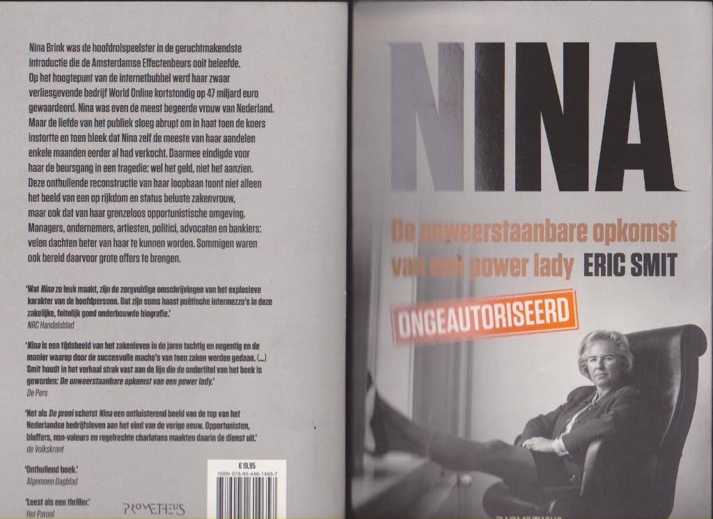 Nina, Nina Brink, Eric Smit, Power lady Nina Brink, Effecten, 20e eeuw of later, Eric Smit, Ophalen of Verzenden, Zo goed als nieuw