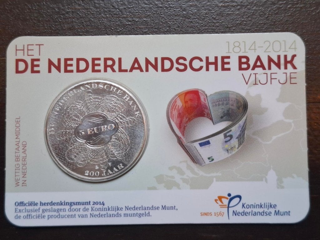 De Nederlandse Bank vijfje, Postzegels en Munten, Munten | Nederland, Ophalen of Verzenden, Koningin Beatrix, Euro's, Losse munt