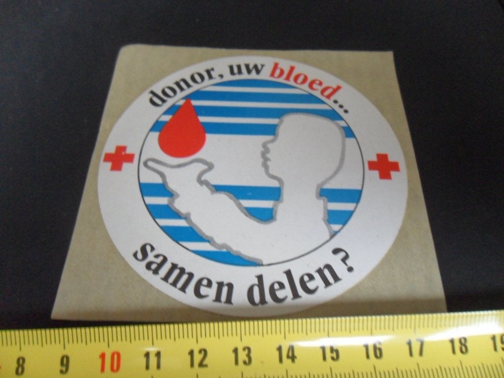 sticker Rode Kruis donor, uw bloed ... samen delen ?, Verzamelen, Stickers, Zo goed als nieuw, Ophalen