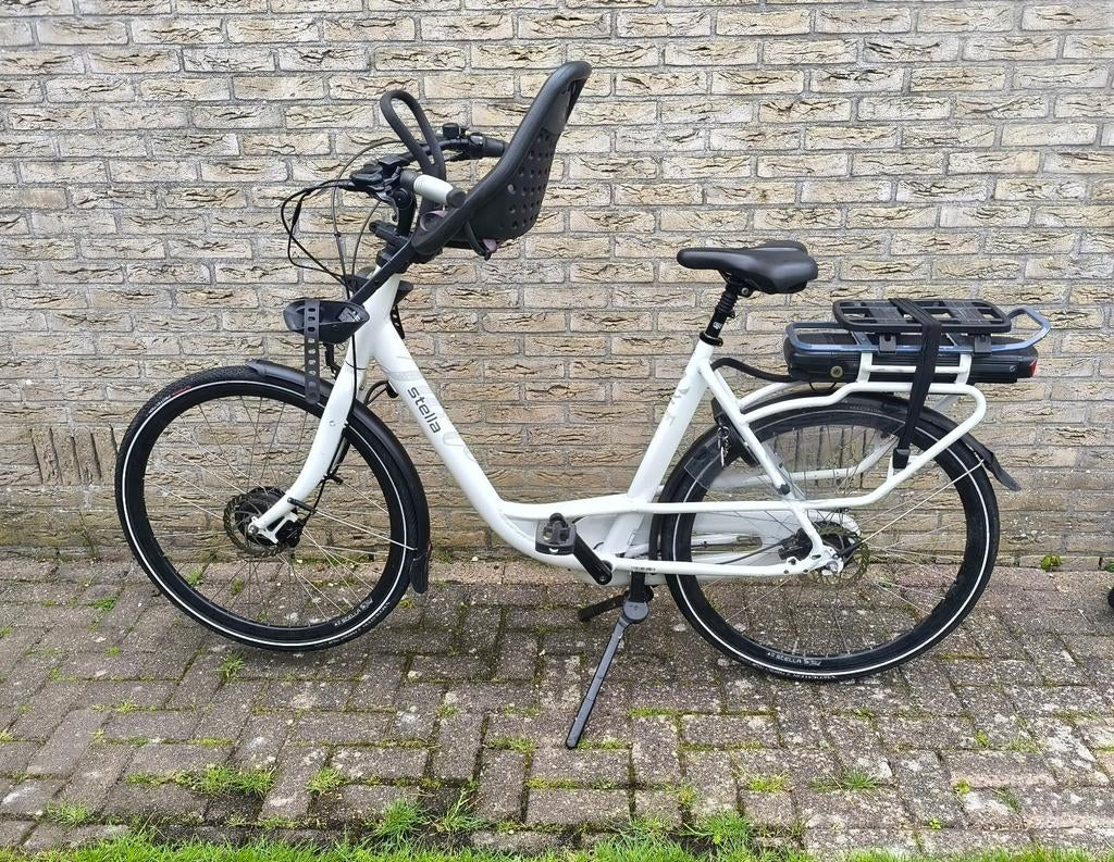 Stella elektrische fiets met kinderzitje, Gebruikt, 51 tot 55 cm, 50 km per accu of meer, Ophalen