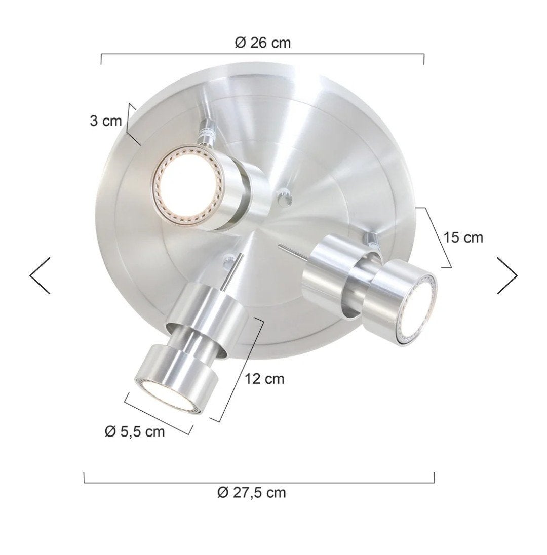 Steinhauer Natasja 7905ST 3-spot 2026, Zilver, Steinhauer, Verstelbaar, Nieuw