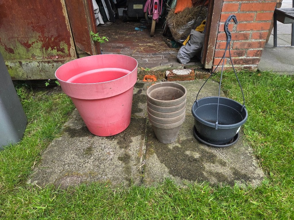 Bloempotten, Tuin en Terras, Bloempotten, Gebruikt, Rond, Ophalen of Verzenden, Aardewerk