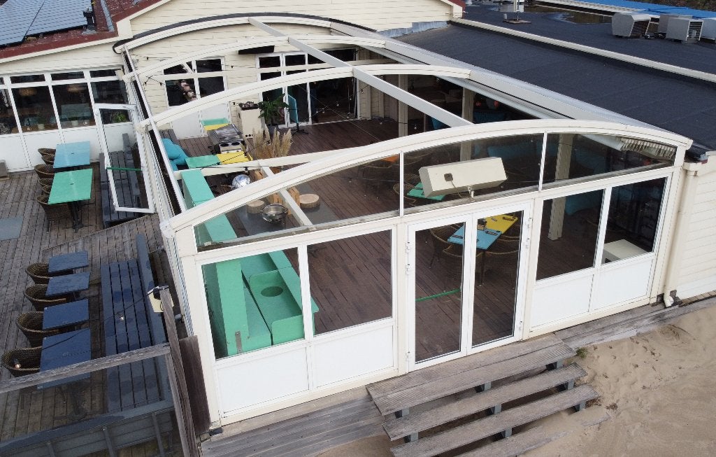 terras overkapping Horeca/huis enz 12.30 X 7 meter zie foto*, Tuin en Terras, Ophalen, Zo goed als nieuw, Serre