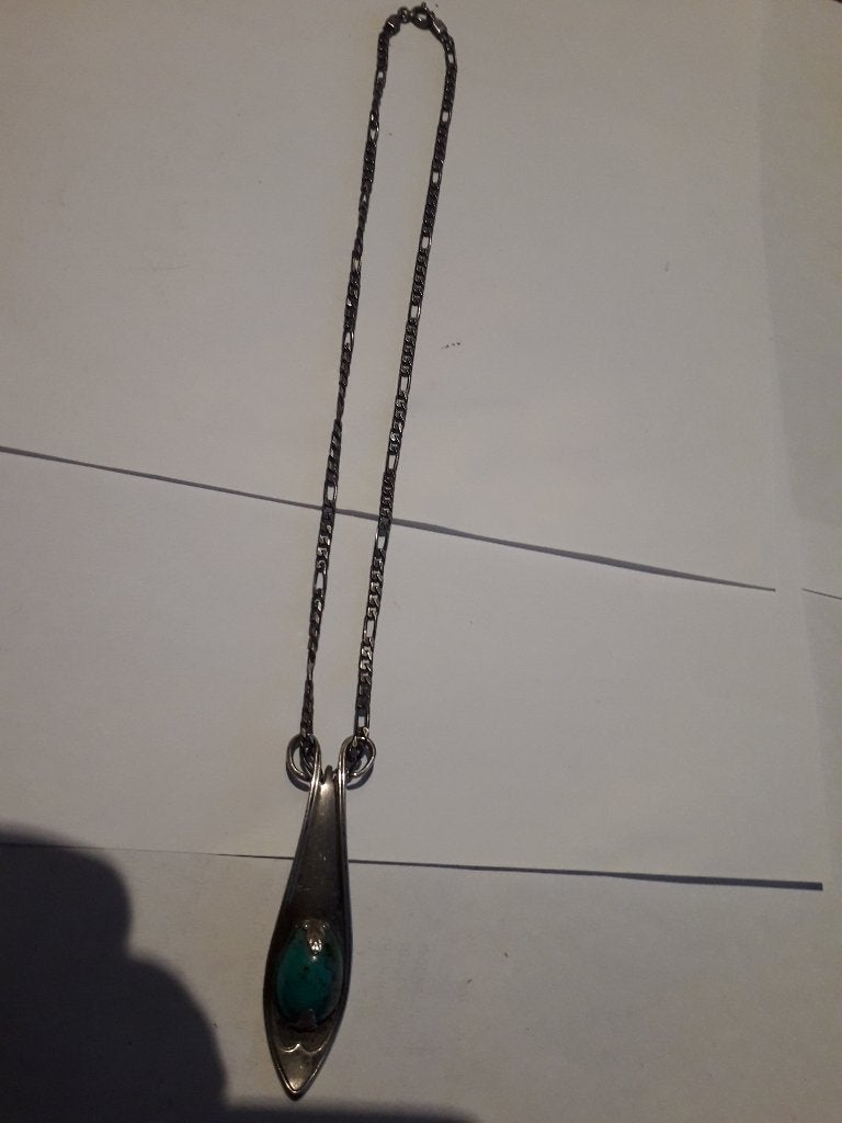 STERLING ZILVER COLLIER met APARTE HANGER met TURQIOOS, Sieraden, Tassen en Uiterlijk, Ophalen of Verzenden, Zo goed als nieuw
