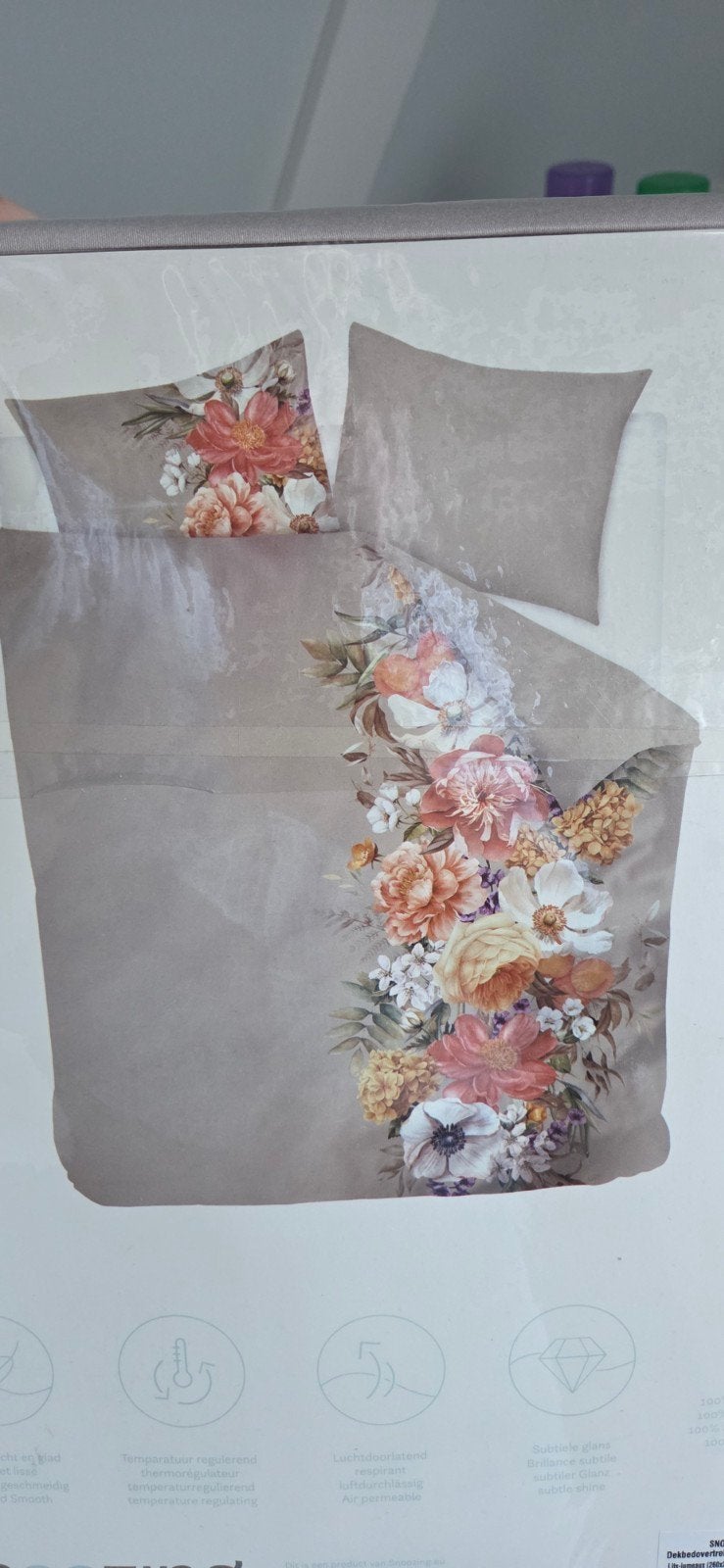 Snoozing Ayanna dekbedovertrek katoen-satijn nieuw 260 x 220, Huis en Inrichting, Slaapkamer | Beddengoed, Dekbedovertrek, Nieuw