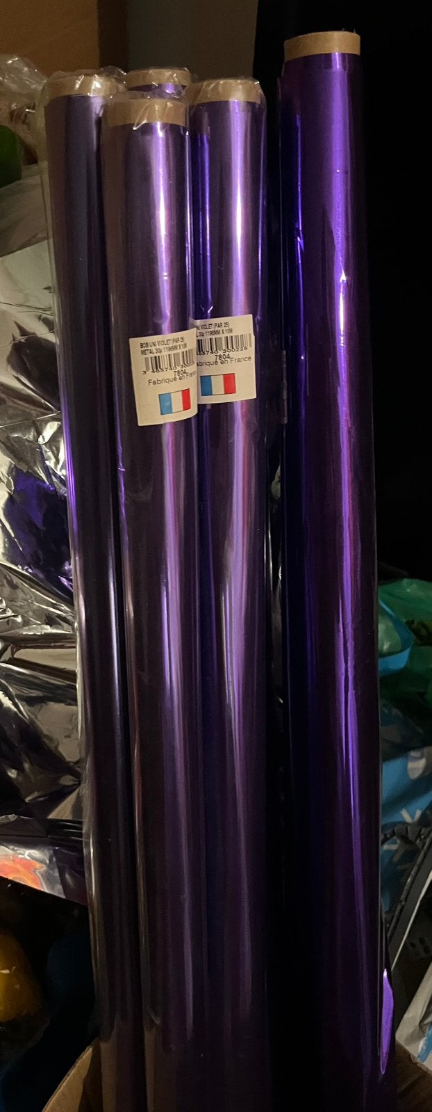6 rollen metallisch paars inpakpapier - cadeaupapier nieuw, Diversen, Ophalen, Zo goed als nieuw