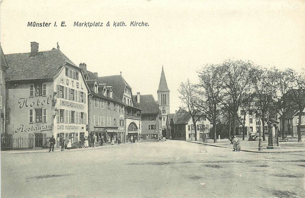 379-036-009 Münster i E Marktplatz, Ophalen of Verzenden, Voor 1920, Frankrijk
