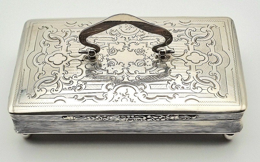 1033. Zilveren lepeldoos - Nederland, 1856, Antiek en Kunst, Ophalen of Verzenden, Zilver