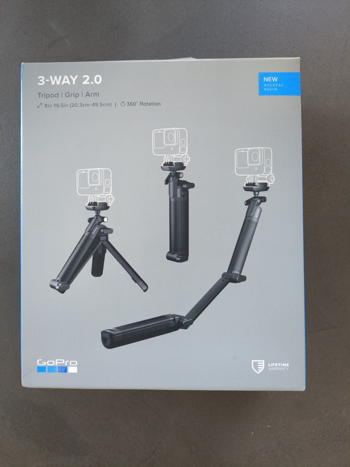 GoPro 3-Way 2.0 Statief | Grip | Arm - Nieuw in doos, 125 cm of minder, Nieuw, Inklapbaar, Ophalen of Verzenden