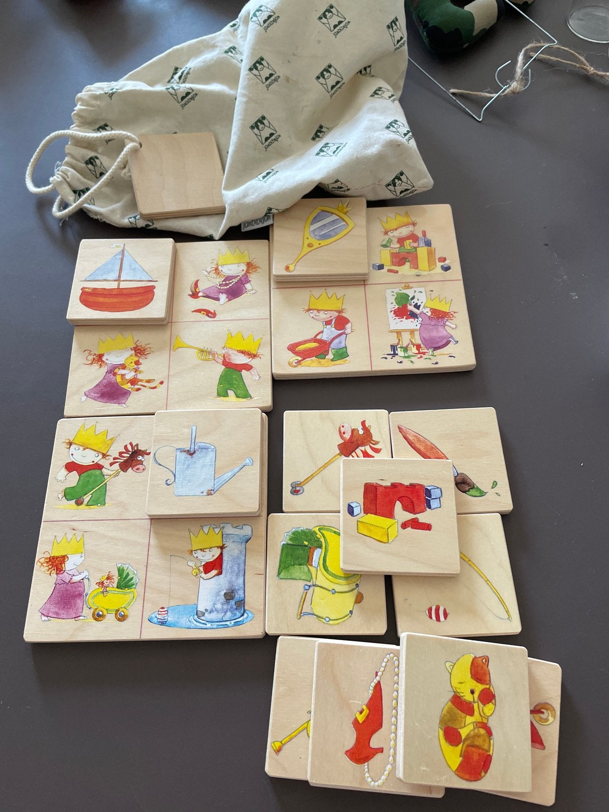Houten puzzel/memory spel Jan Bibejan, Ophalen of Verzenden, Gebruikt, Overige typen