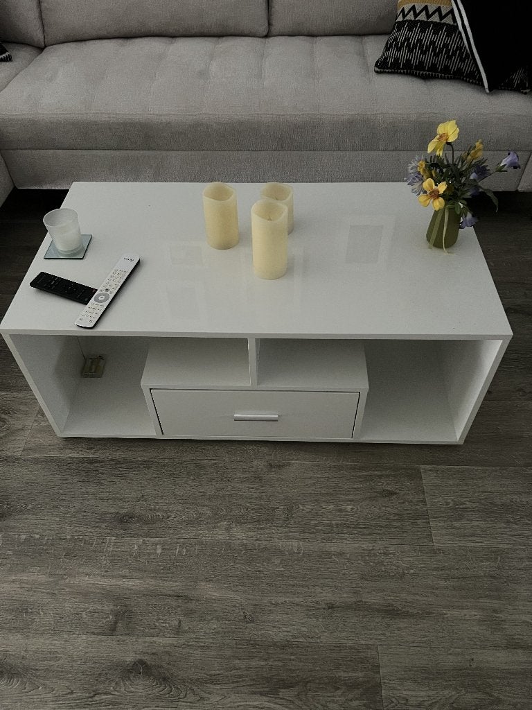 Salontafel wit, Ophalen, 50 tot 100 cm, 50 tot 100 cm, Zo goed als nieuw