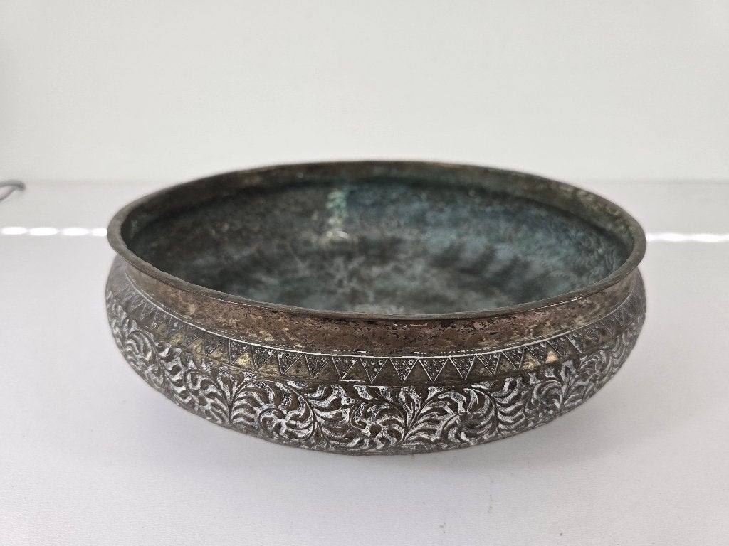 Bokor badiye, verzilverd messing, Java, Indonesië, ca. 1900, Antiek en Kunst, Ophalen of Verzenden, Koper