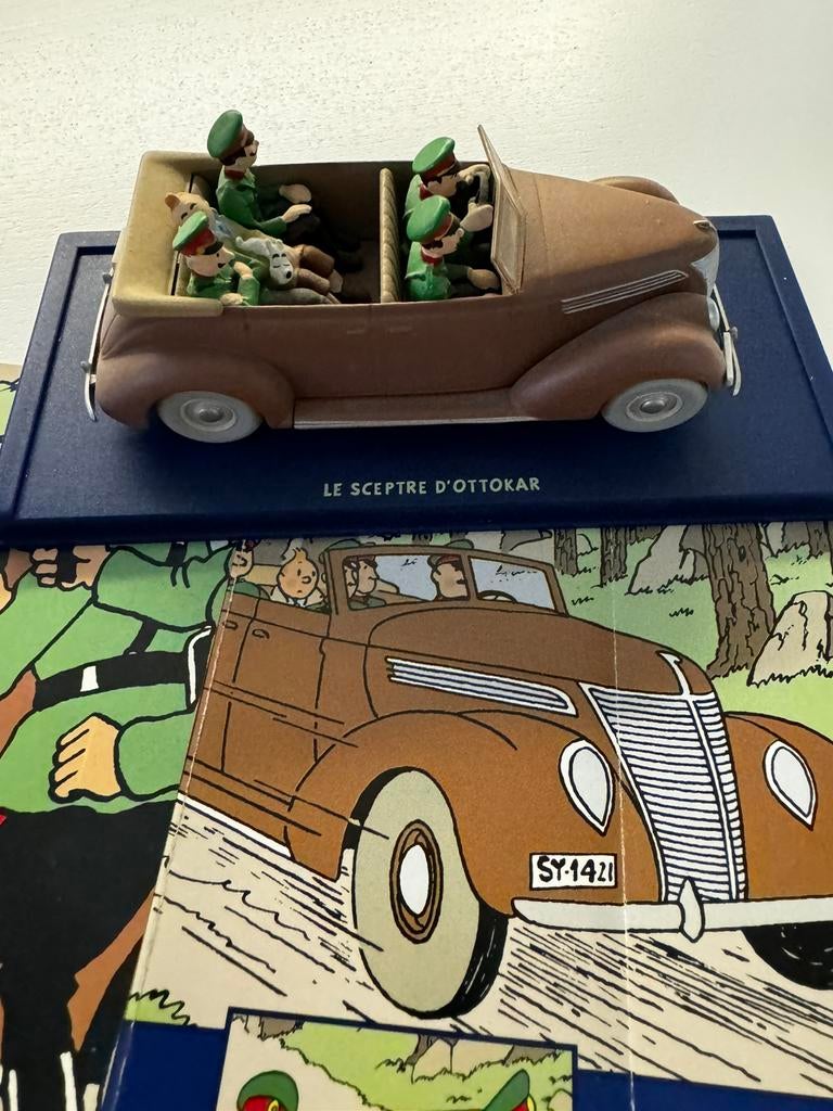 Kuifje auto 1:43. De Ford V8 cabrio uit scepter van ottokar, Ophalen of Verzenden, Kuifje, Nieuw