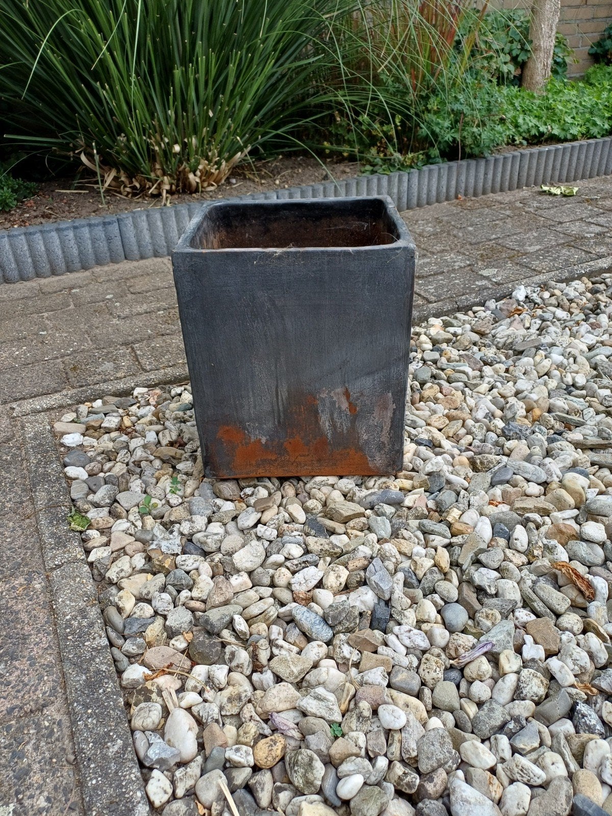 Stenen buiten bloempot, Ophalen, Rond, Steen, Minder dan 30 cm