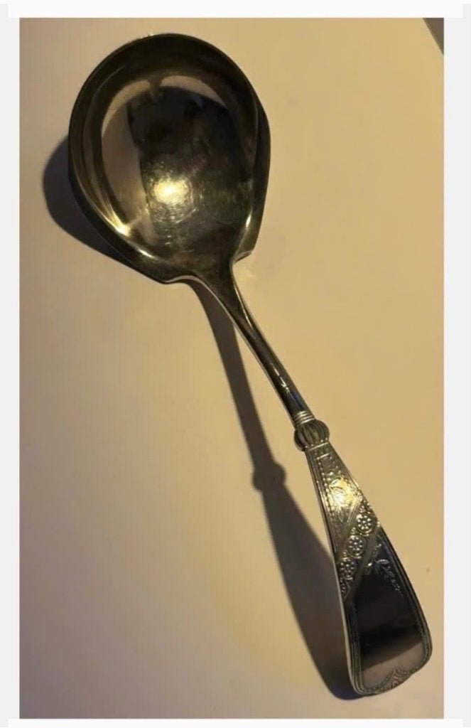 Antieke Saus lepel met Keurmerken, Ophalen of Verzenden