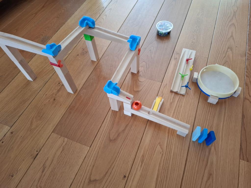 Haba houten knikkerbaan met uitbreiding, Kinderen en Baby's, Speelgoed | Houten speelgoed, Ophalen, Gebruikt, Overige typen
