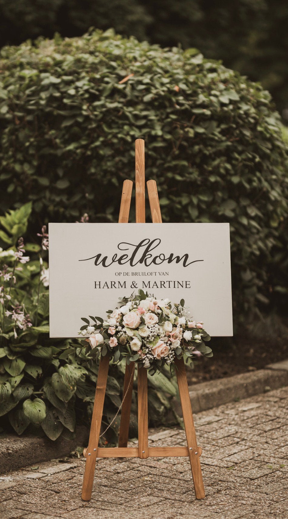 Schildersezel (te huur) bruiloft decoratie, Ophalen