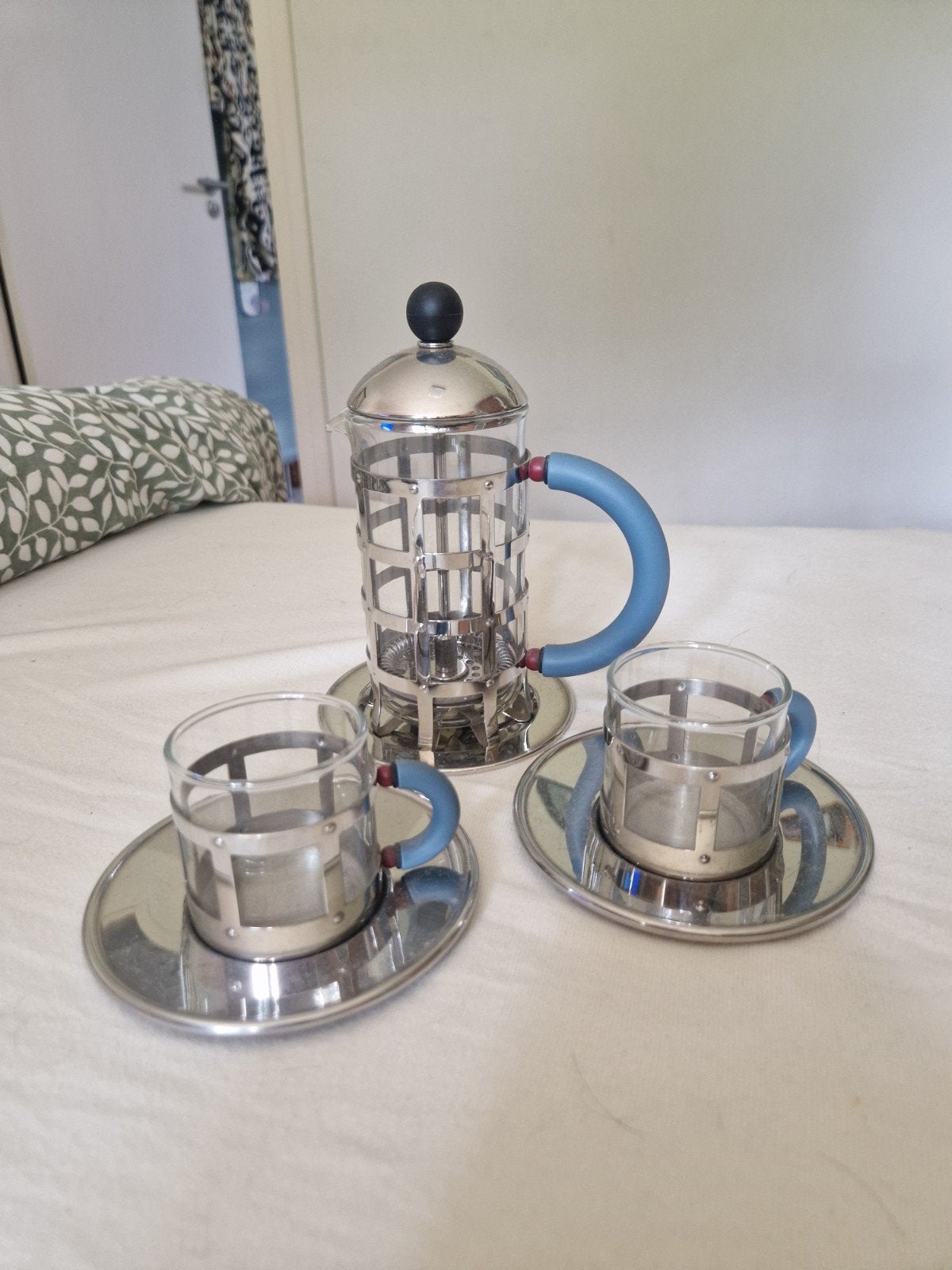 Alessi koffie brew set uit jaren '80 - zgan, Zilver, Ophalen of Verzenden, Zo goed als nieuw, Metaal