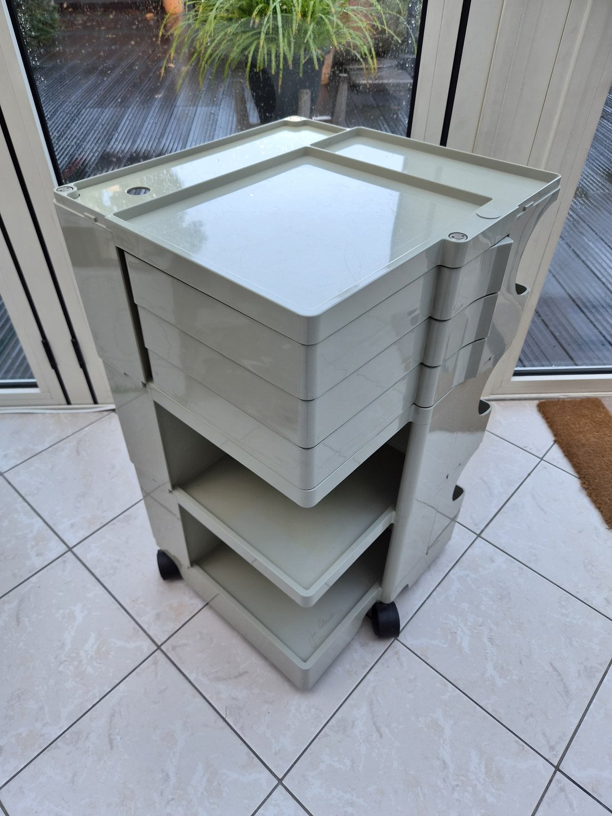 Joe Colombo Boby Trolley Bieffeplast, Ophalen, Grijs, Beweegbaar, Overige typen