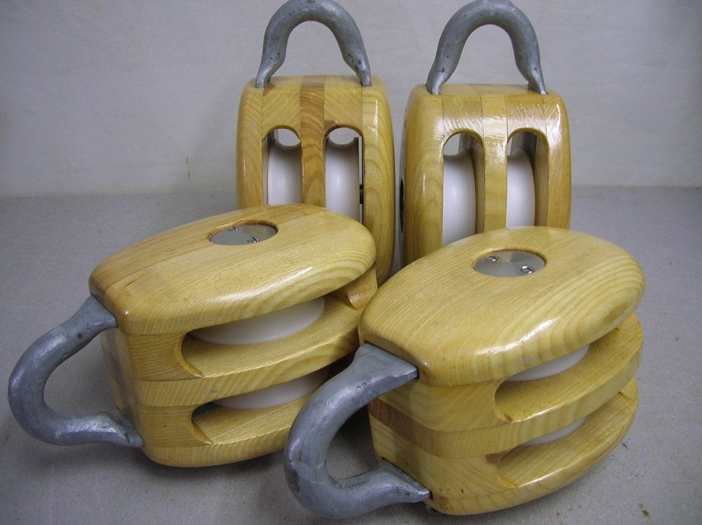 Houten Dubbelschijfs Blokken, Katrollen, 18 - 20 mm, Watersport en Boten, Ophalen of Verzenden, Nieuw, Lijn of Blok
