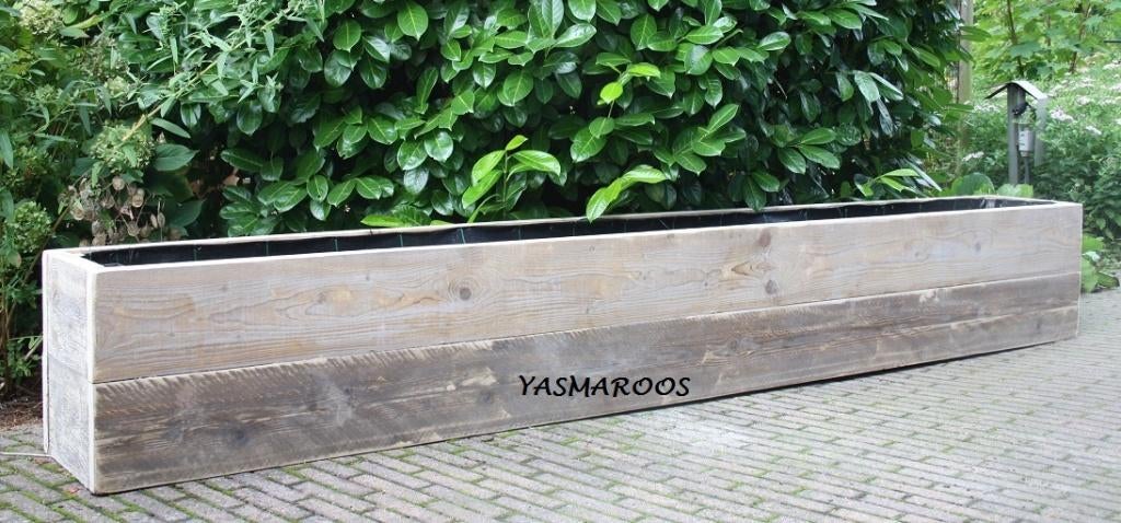 Borderbak bloembak afscheiding 240cm hout (alle maten), Tuin en Terras, Bielzen en Borders, Ophalen, 25 tot 50 cm, 25 cm of meer