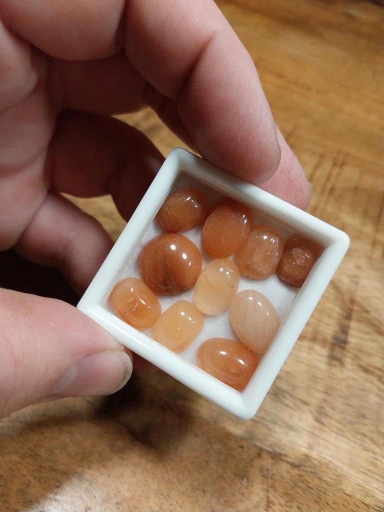 Oranje ovale agaat cabochons, Ophalen of Verzenden, Zo goed als nieuw