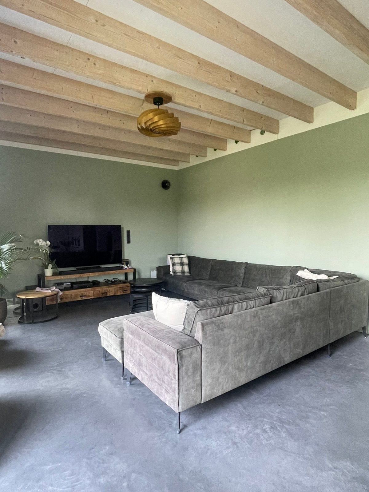 HACO suede hoekbank Hunter groen pocketvering, Ophalen, Overige maten, Hoekbank, 300 cm of meer