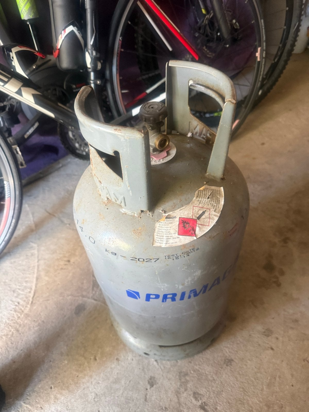 Primagaz gasfles 14kg leeg, Ophalen, Gebruikt