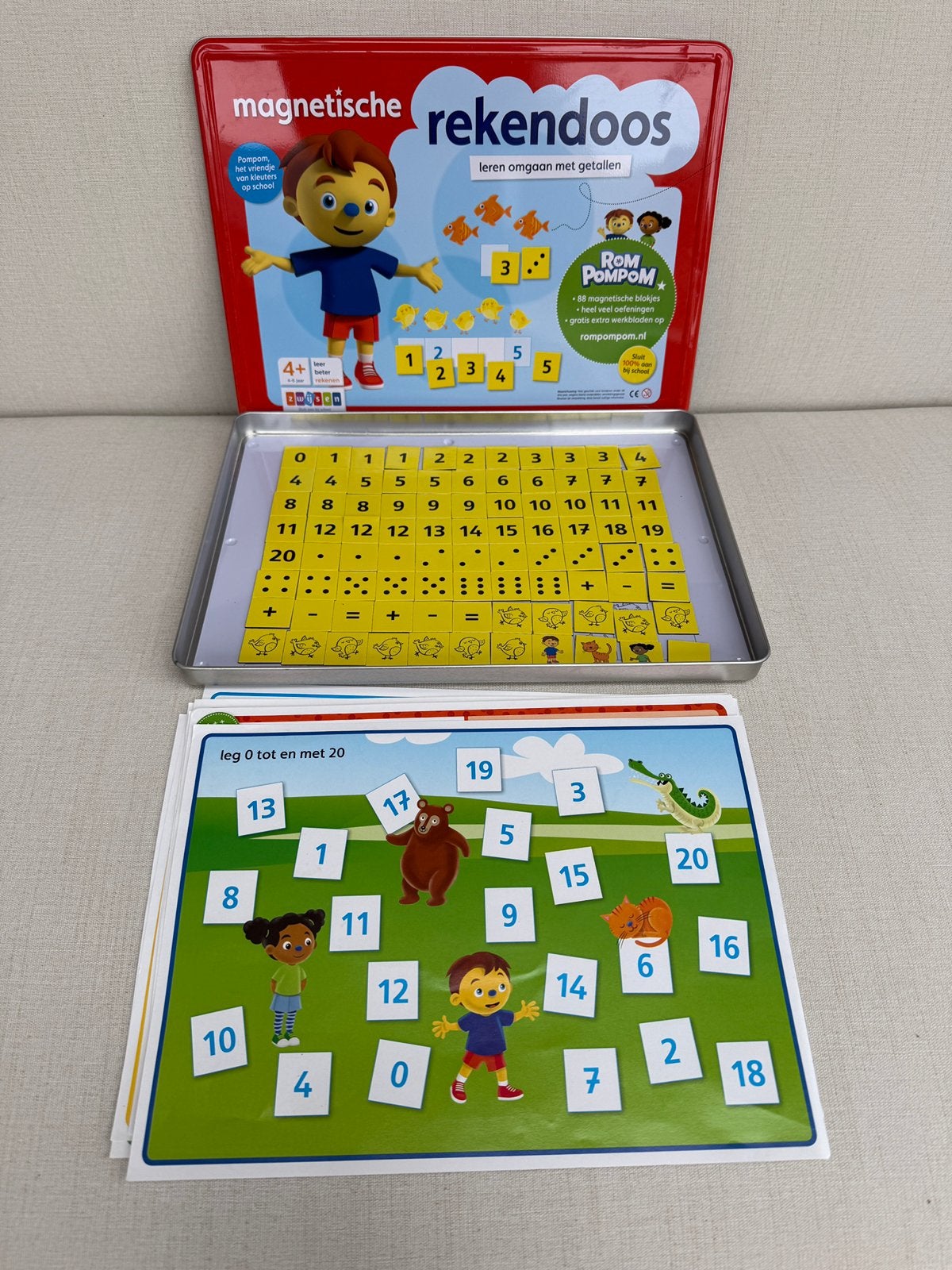 Rompompom magnetische rekendoos!, Kinderen en Baby's, Ophalen, Zo goed als nieuw, Rekenen