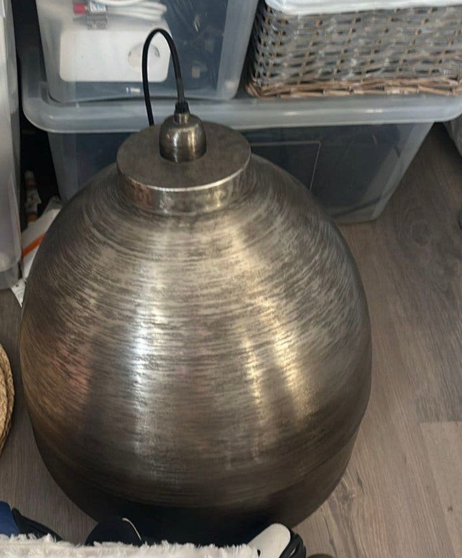 2 stuks  Light & Living Hanglamp Kylie Donker Ruw Nikkel, Ophalen, Nieuw, E27 (groot)