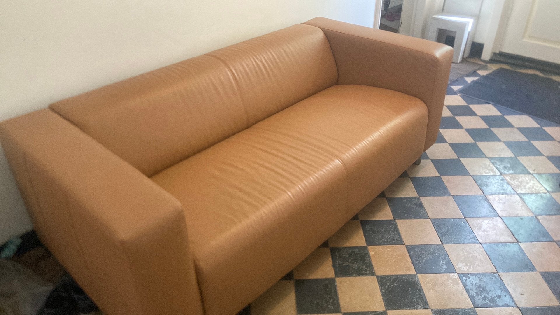 Bank ikea klippan bomstad kunstleer bruin zgan., Huis en Inrichting, Banken | Bankstellen, Ophalen, 150 tot 200 cm, Tweepersoons