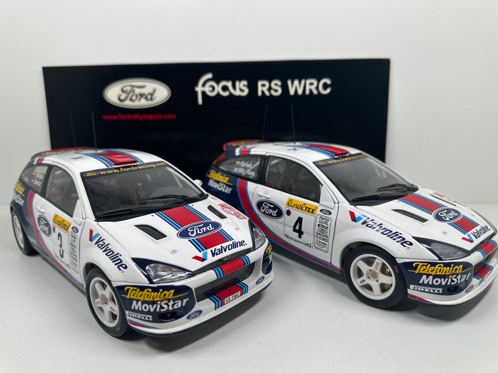 AUTOART FORD FOCUS WRC McRAE / SAINZ RALLY MONTE CARLO 2001, Ophalen of Verzenden, Zo goed als nieuw, Auto, Autoart