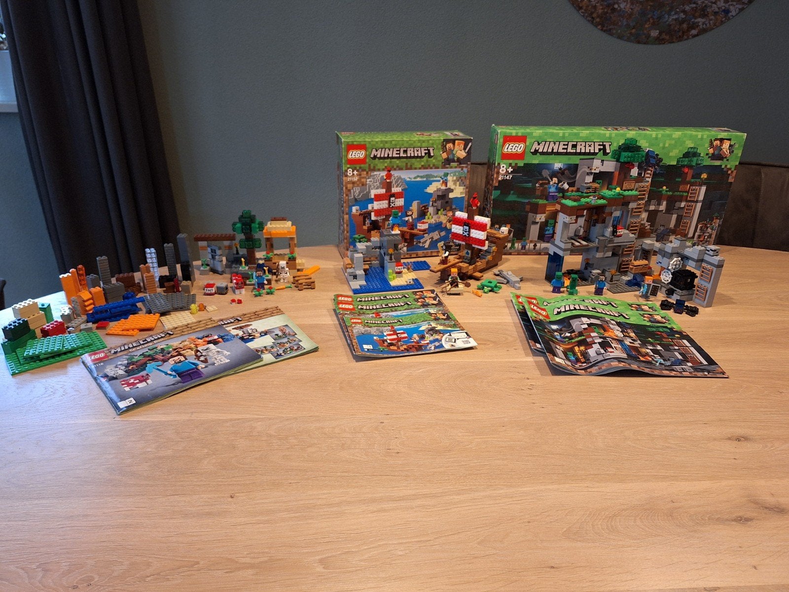 Grote set LEGO Minecraft (21152, 21147, 21116) met dozen, Ophalen, Minecraft, Lego, Zo goed als nieuw