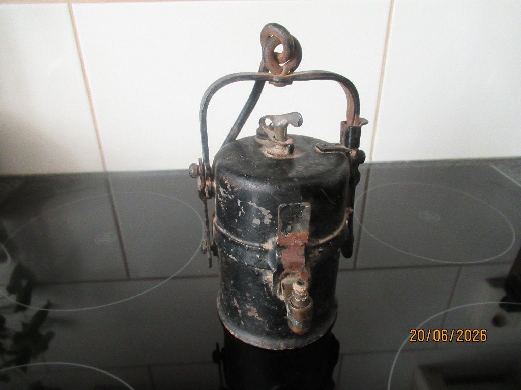 ANTIEKE  CARBIDLAMP/ MIJNWERKERSLAMP-FRIEDMANN & WOLFF, Antiek en Kunst, Antiek | Lampen, Ophalen