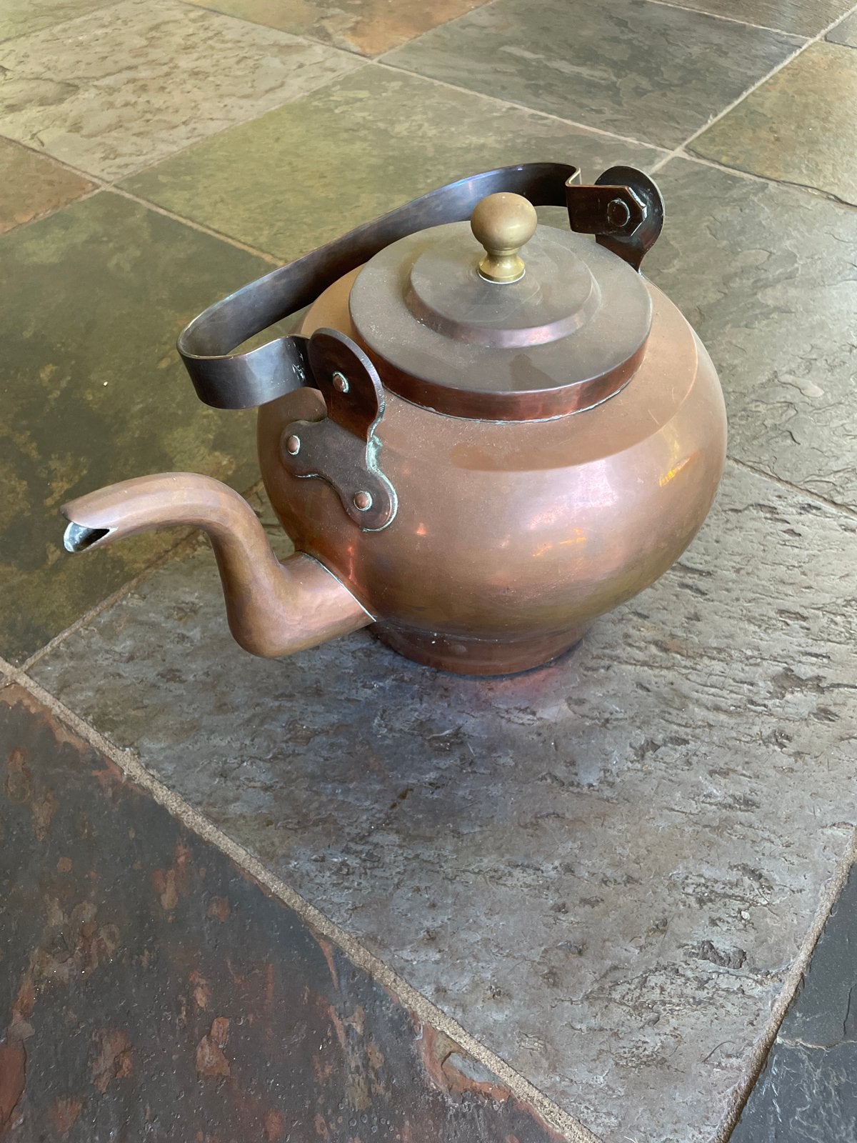 Antieke koperen theeketel - 5 liter, Antiek en Kunst, Ophalen, Koper