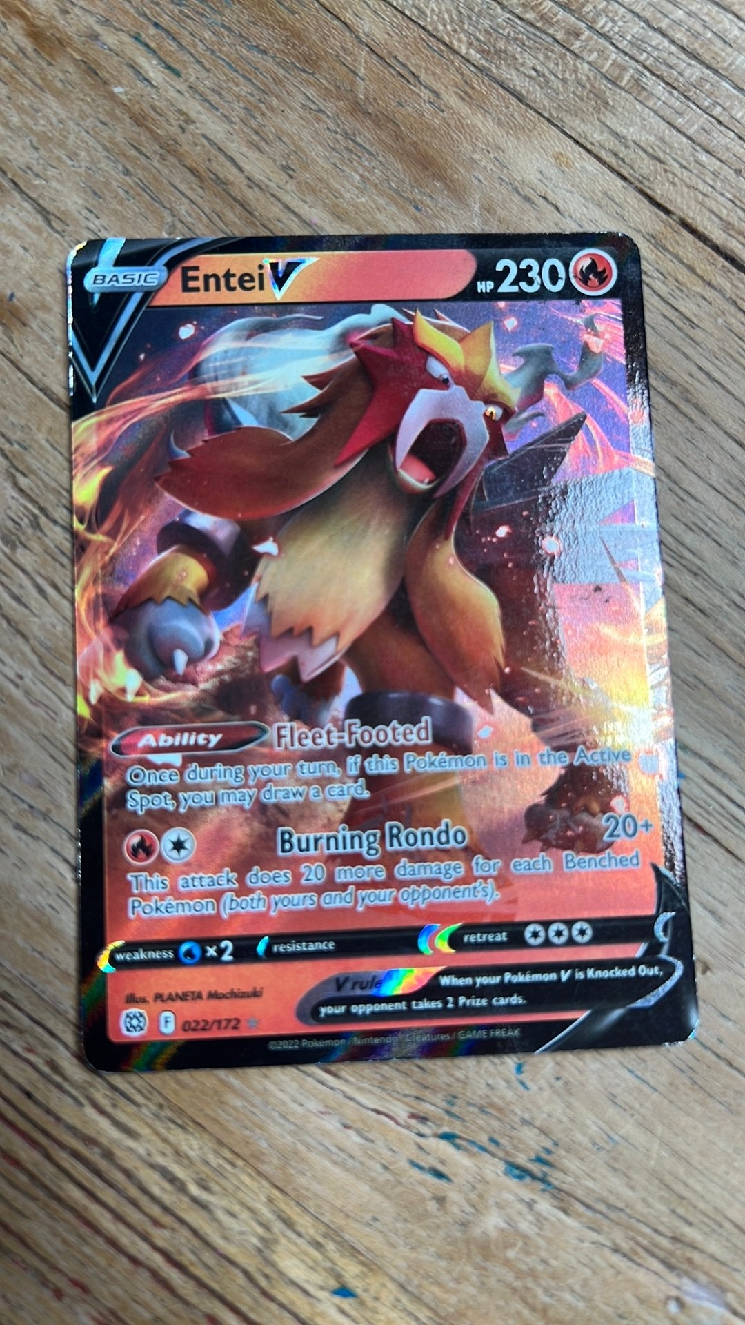Pokemon Card Entei V, Ophalen of Verzenden, Zo goed als nieuw, Losse kaart