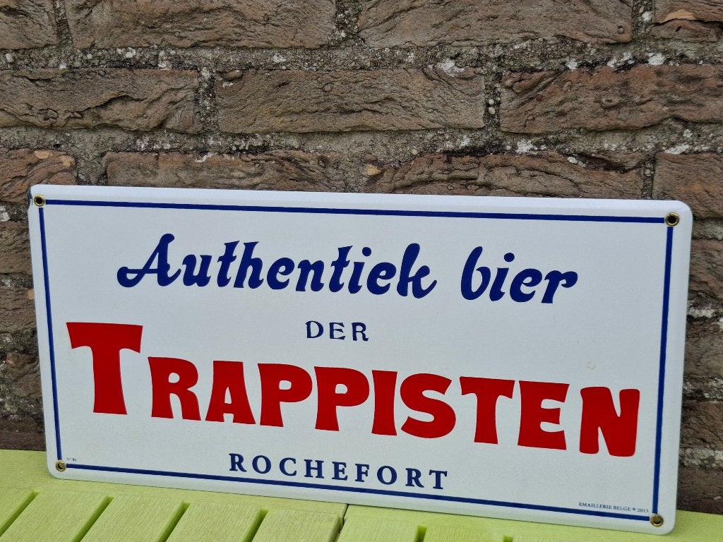 Emaillebord Rochefort Trappisten (Emaillerie Belge), Ophalen of Verzenden, Zo goed als nieuw, Reclamebord, Plaat of Schild, Overige merken