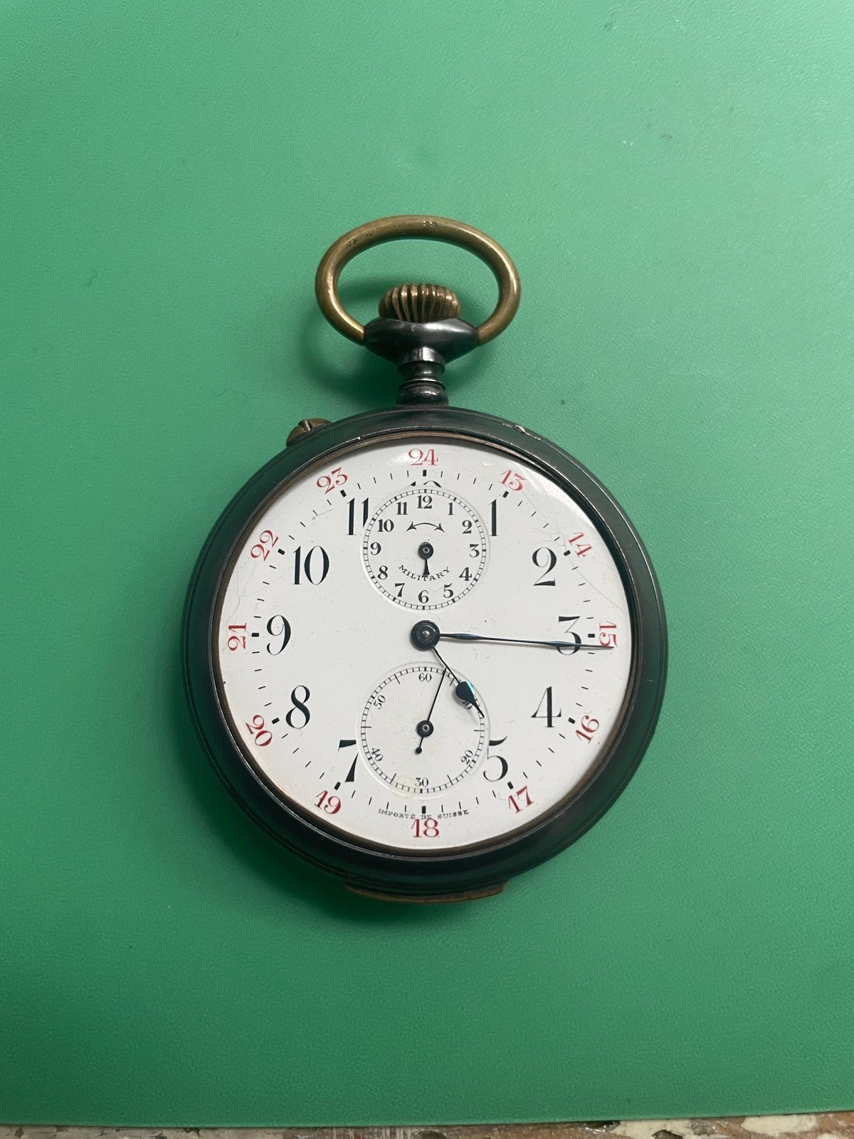 Antiek zakhorloge military wekker, Ophalen of Verzenden, Overige materialen, Overige merken