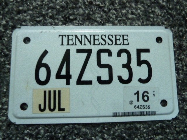 Motor licenseplate motor kentekenplaat Tennessee USA, Verzenden, Gebruikt, Auto's