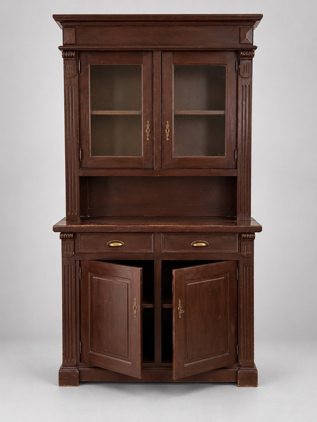 Buffet kast hout met glazen deuren en lades, Ophalen