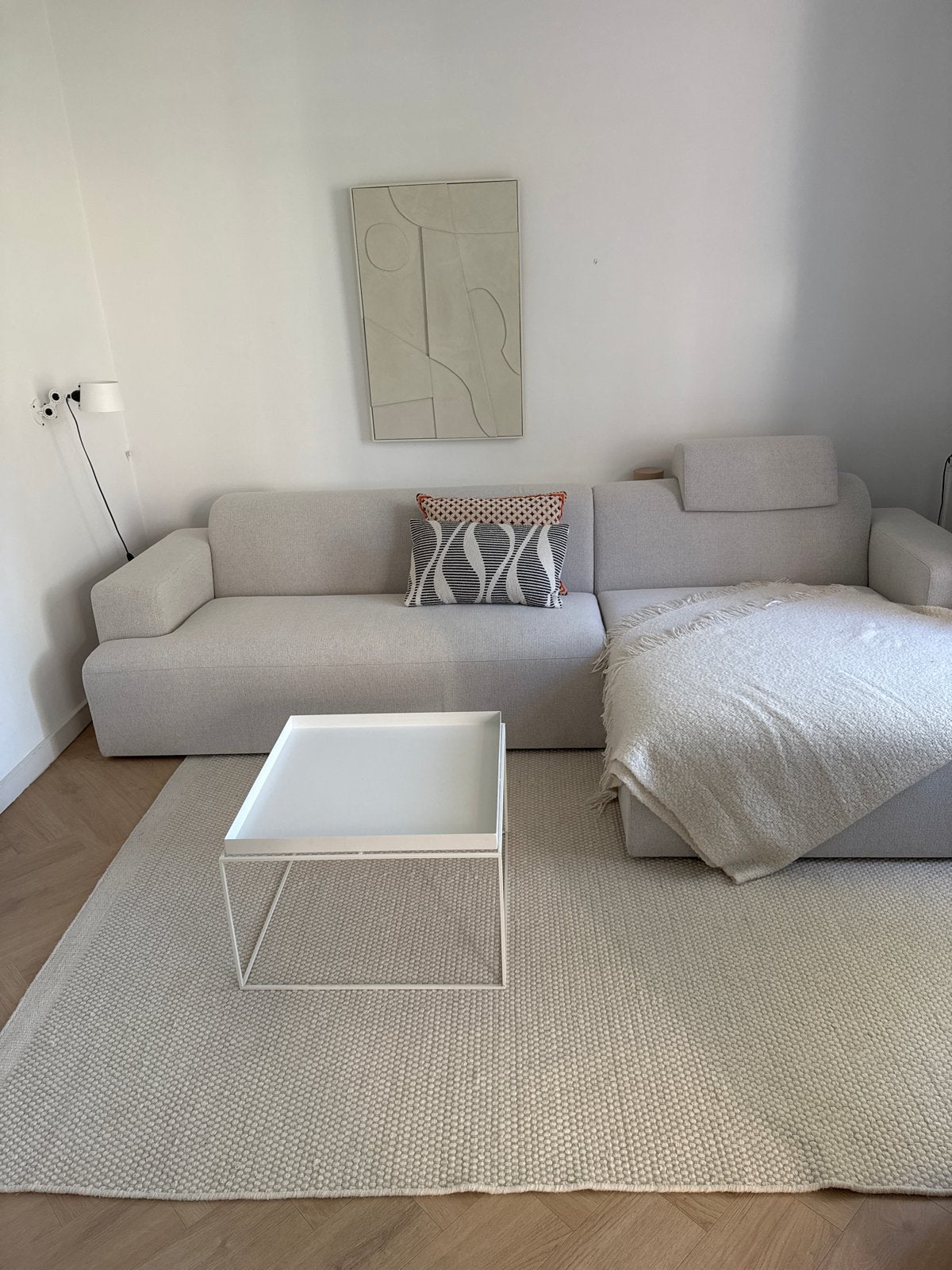 Witte salontafel van HAY met metalen frame, Gebruikt, Metaal of Aluminium, Vierkant, 55 tot 75 cm